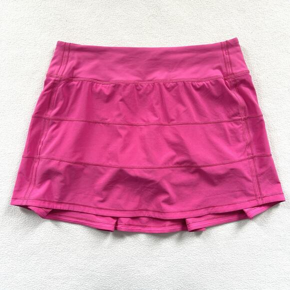 Lululemon Women Sonic Pink Pace Rival Skirt 4-way Stretch Golf Skort 6 Tall